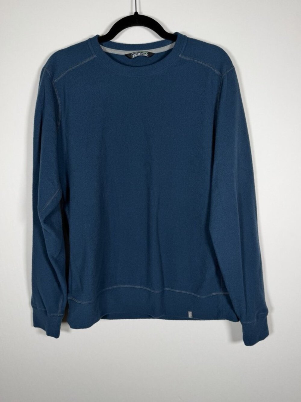 STIO teal blue fleece Turpin crewneck sweatshirt skiing Wyoming loungewear S